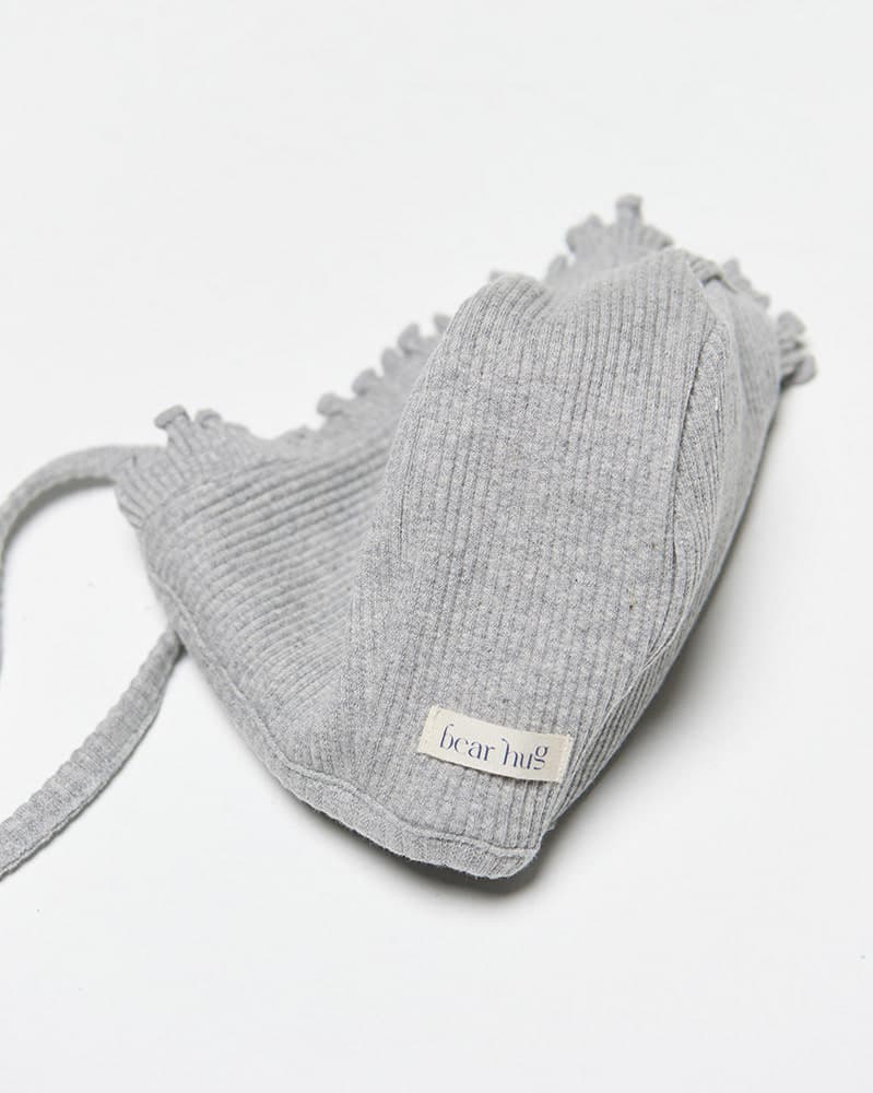 babe frill bonnet - melange grey 2