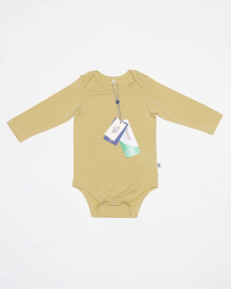 Tencel long sleeve bodysuit - light yellow 3